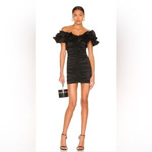 Lovers and Friends Nikolina Ruched Dress in Black NWT Size S